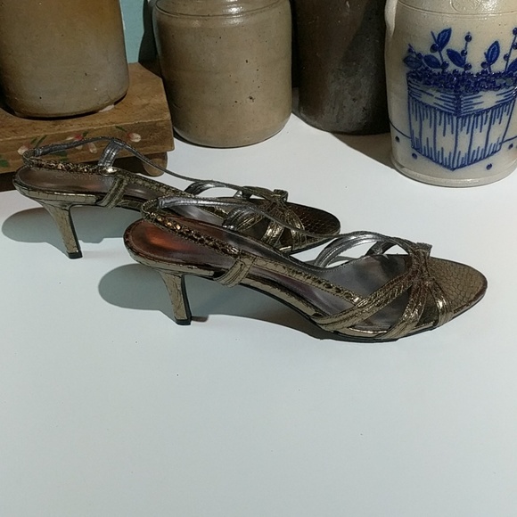 Calvin Klein Gold High Heeled Sandals - Picture 5 of 8